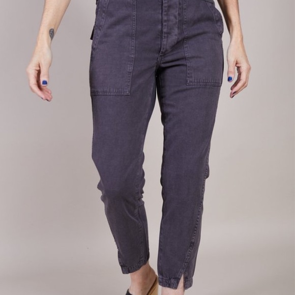 AMO Washed Black Army Twist Chino Cropped Pant - Picture 9 of 9